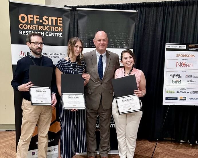 Stephen Elms was one of three award winners at the 2024 Transforming Construction with Off-site Methods and Technologies conference, presented by the University of New Brunswick’s Off-site Construction Research Centre and sponsored by the Modular Building Institute.