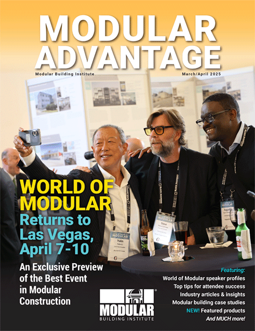 Numéro de mars/avril 2025 du magazine Modular Advantage, publié par le Modular Building Institute.