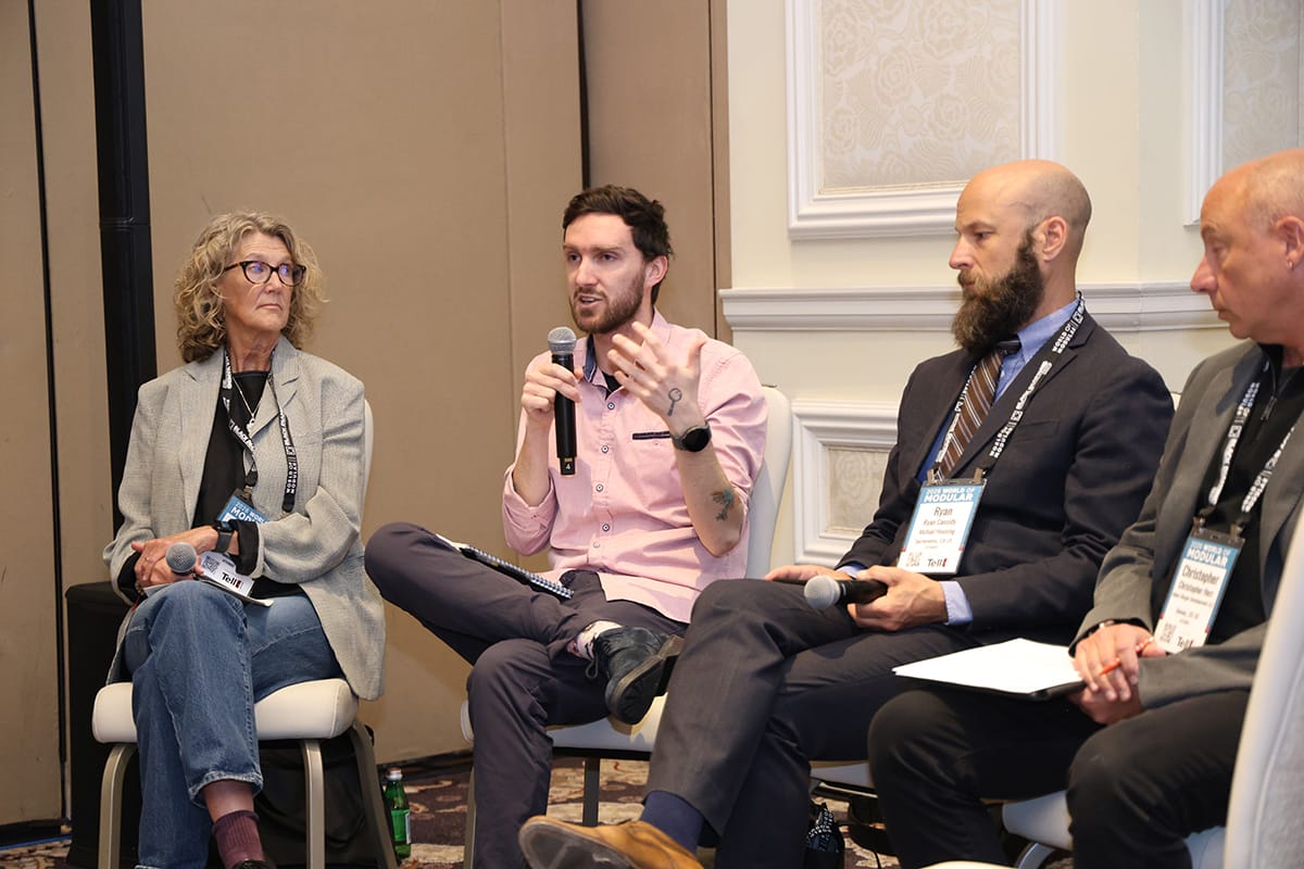 Tyler Pullen speaks at the 2026 World of Modular in Las Vegas