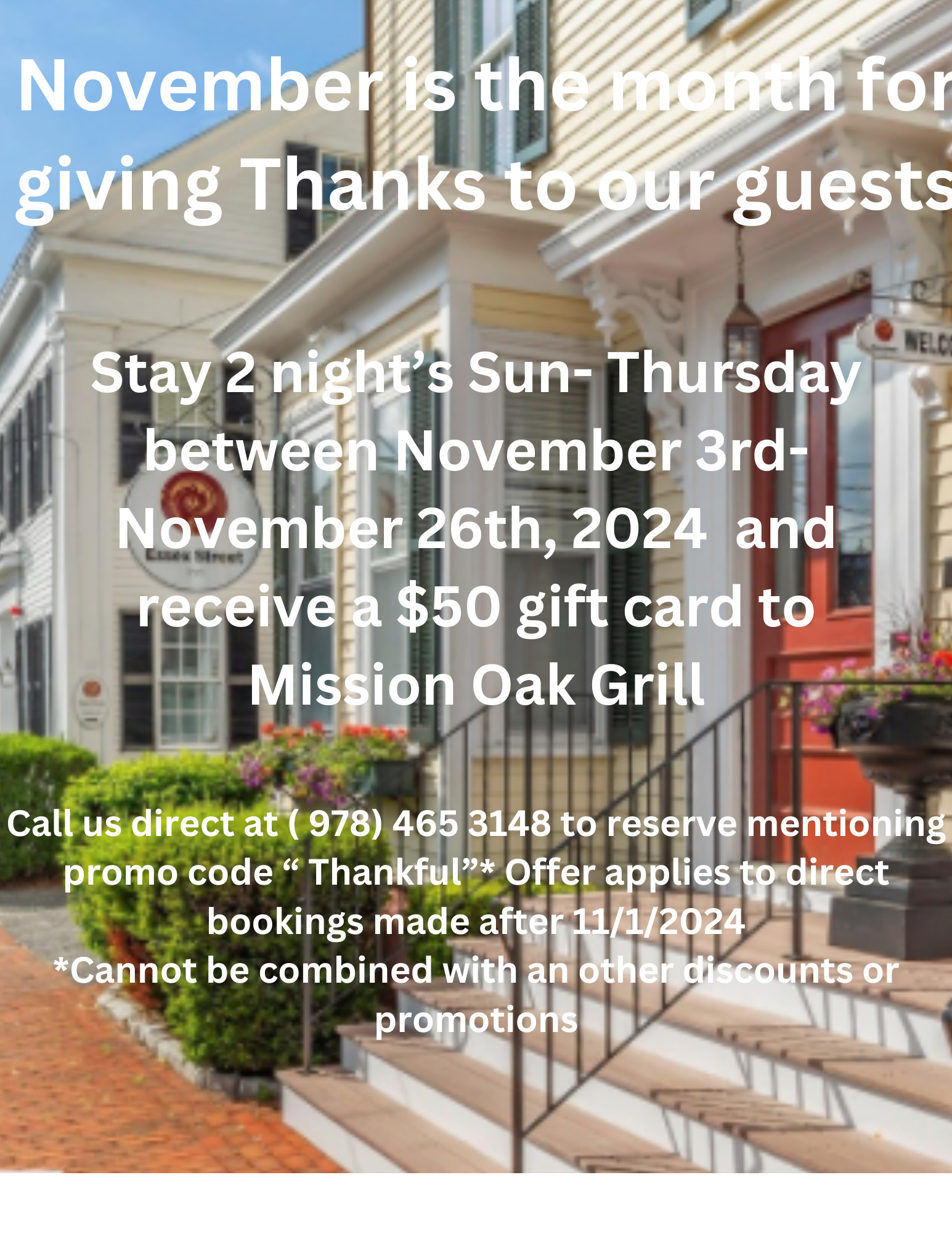 Essex Street Inn Thankful Fall Promo