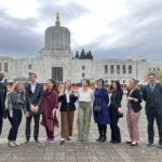 Leadership academy students outside the Oregon capital