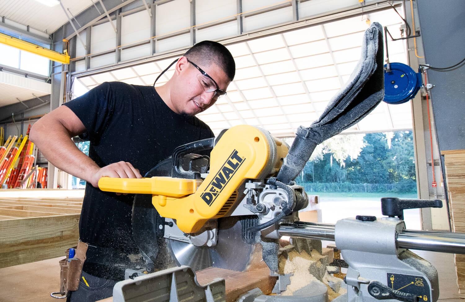 man using machinary