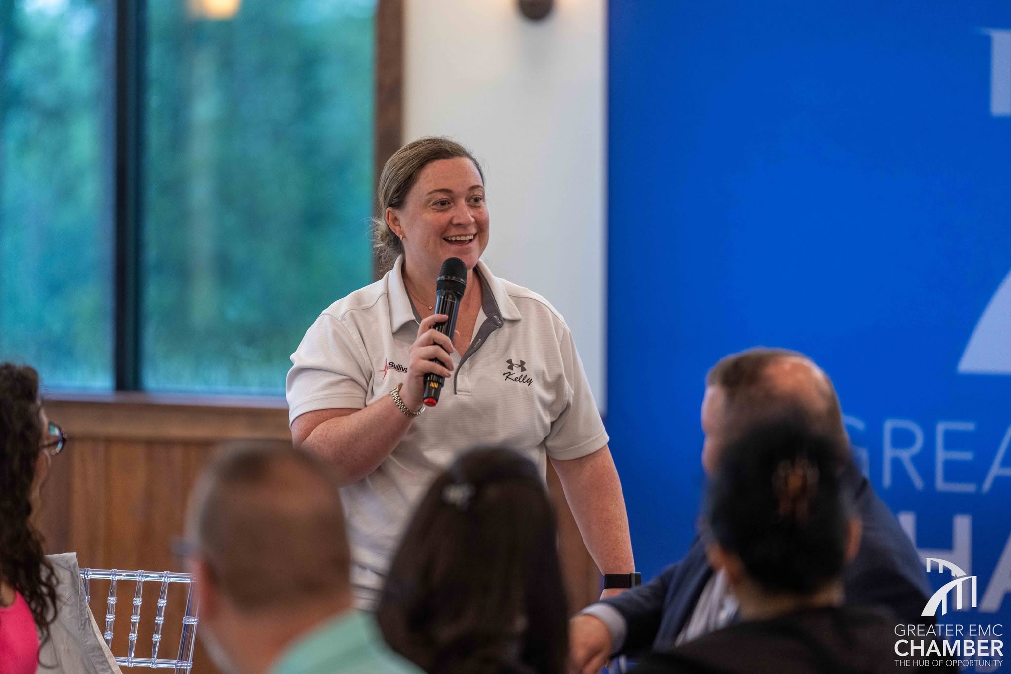 Kelly attends a Business Networking Breakfast prepared with her 30-second introduction.