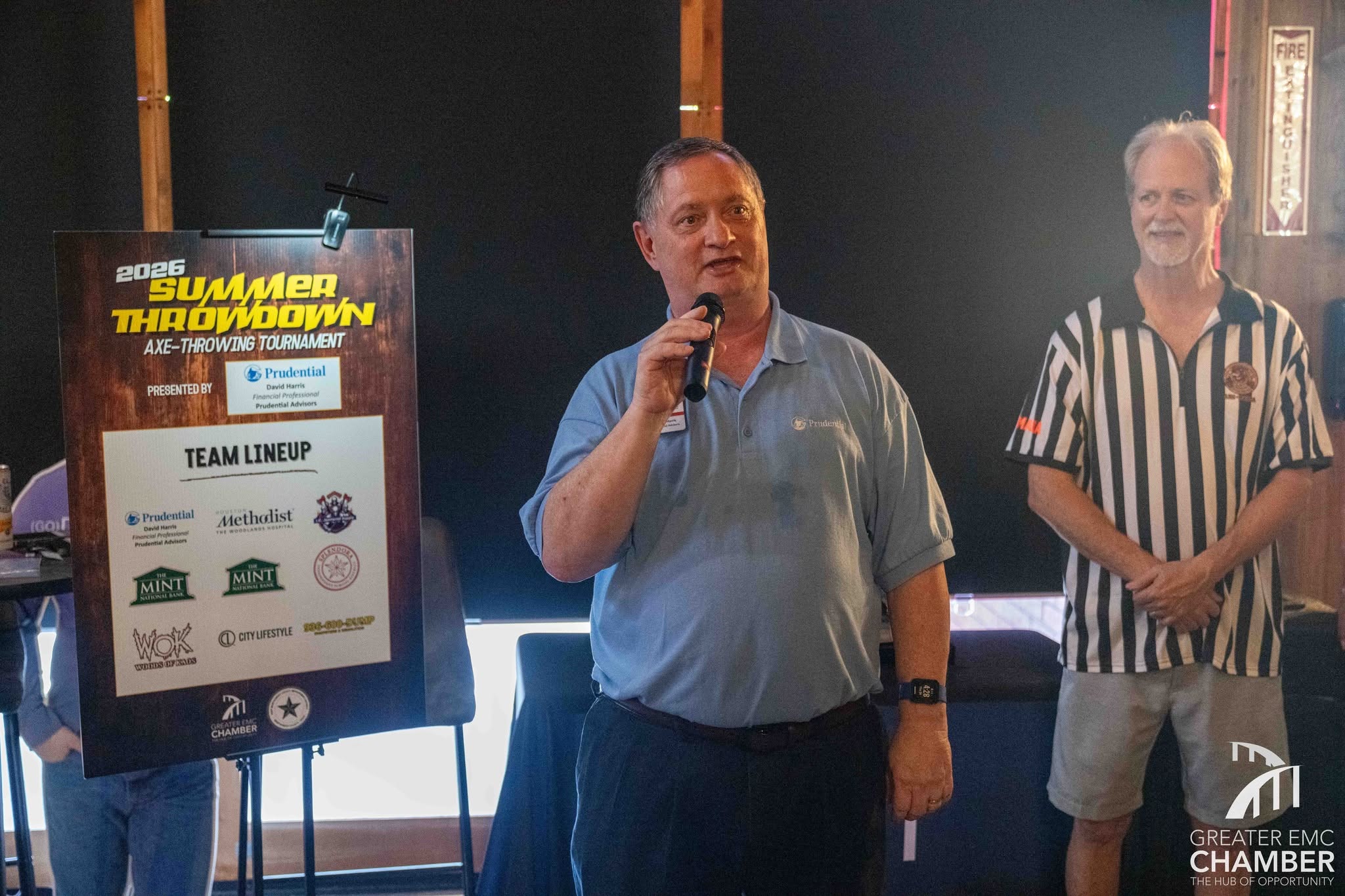 02_David Presenting Sponsor, Prudential Financial Advisors – David Harris, welcomes guests before the tournament commences
