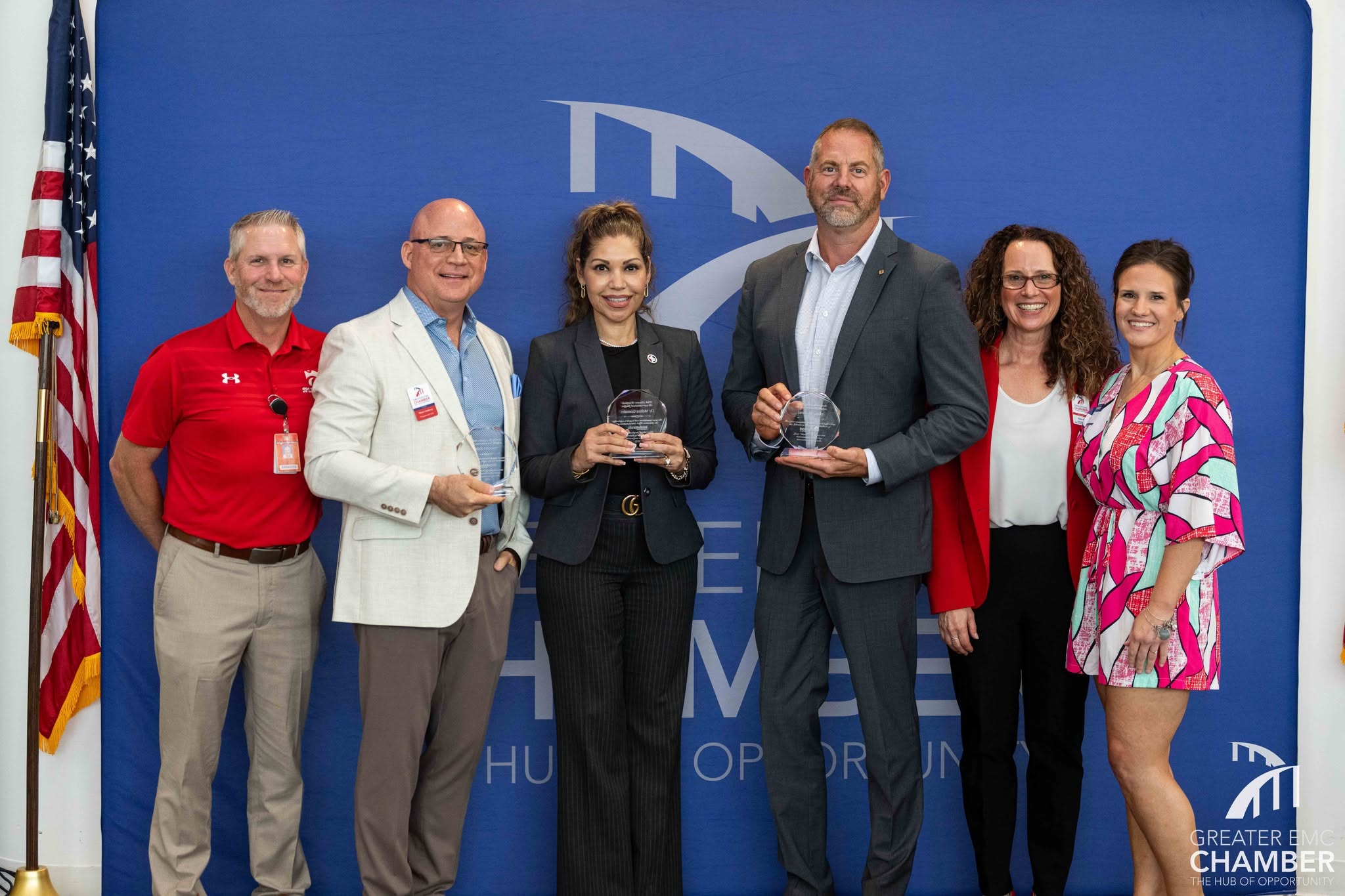 The Splendora Education Foundation presents thank you gifts to the judges for the IncubatorEDU program