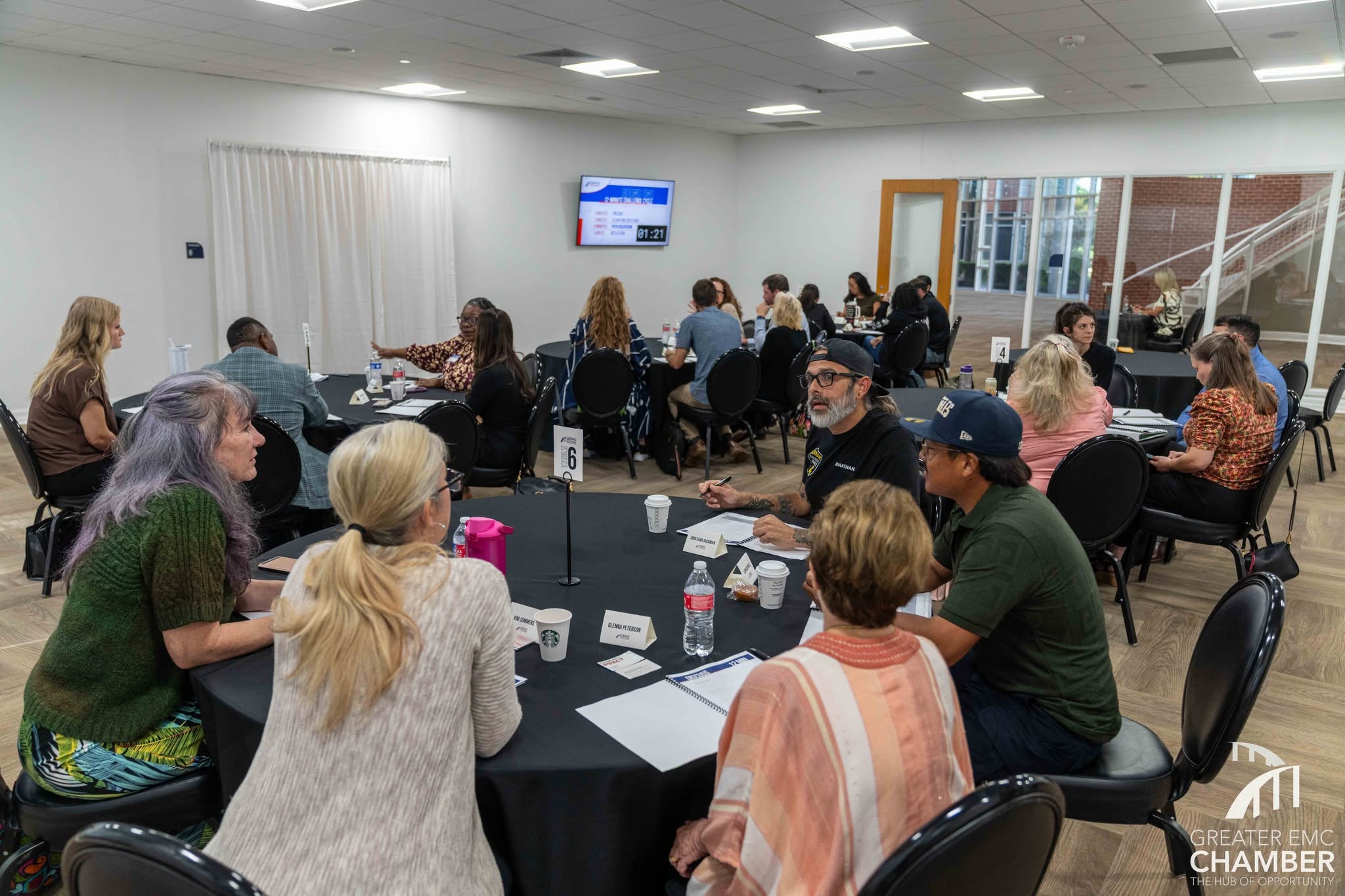 Attendees engage in discussion during the Business Solutions Lab