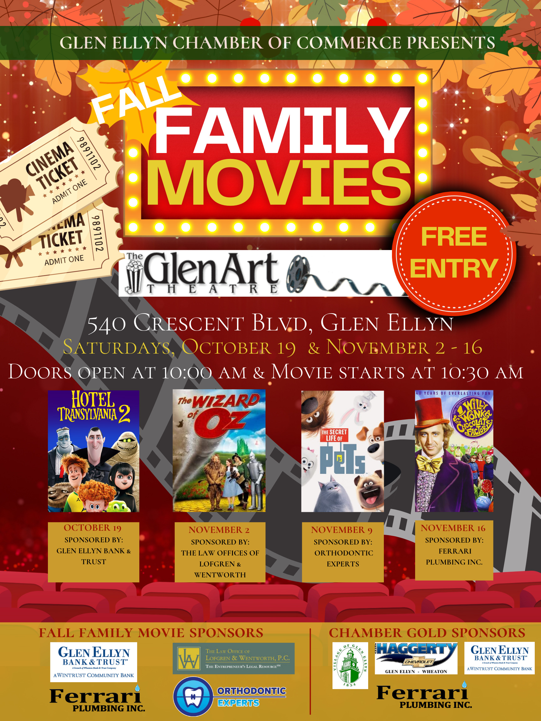 Fall HOLIDAY Movies Flyer 8.5 x 11