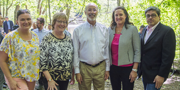 Governor Wolf, CCEDC staff and Chris Barrett of the PMVB visit Glen Onoko Trail.