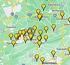 Carbon County PA Area Map