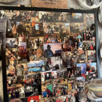 Tribute photo wall memorial to former owner