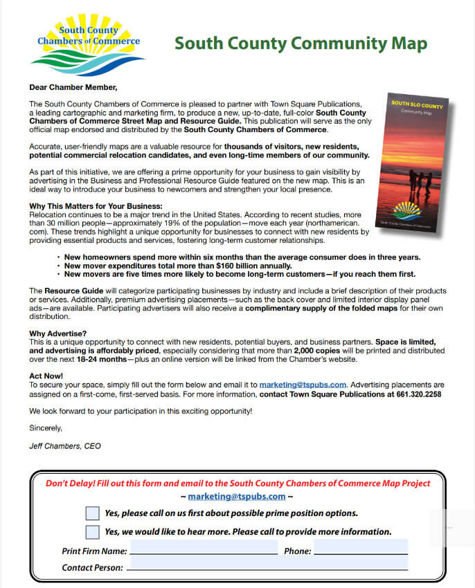 South County Chamber Map Letter