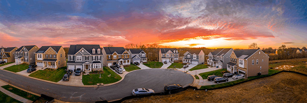 aerial view of neighborhood