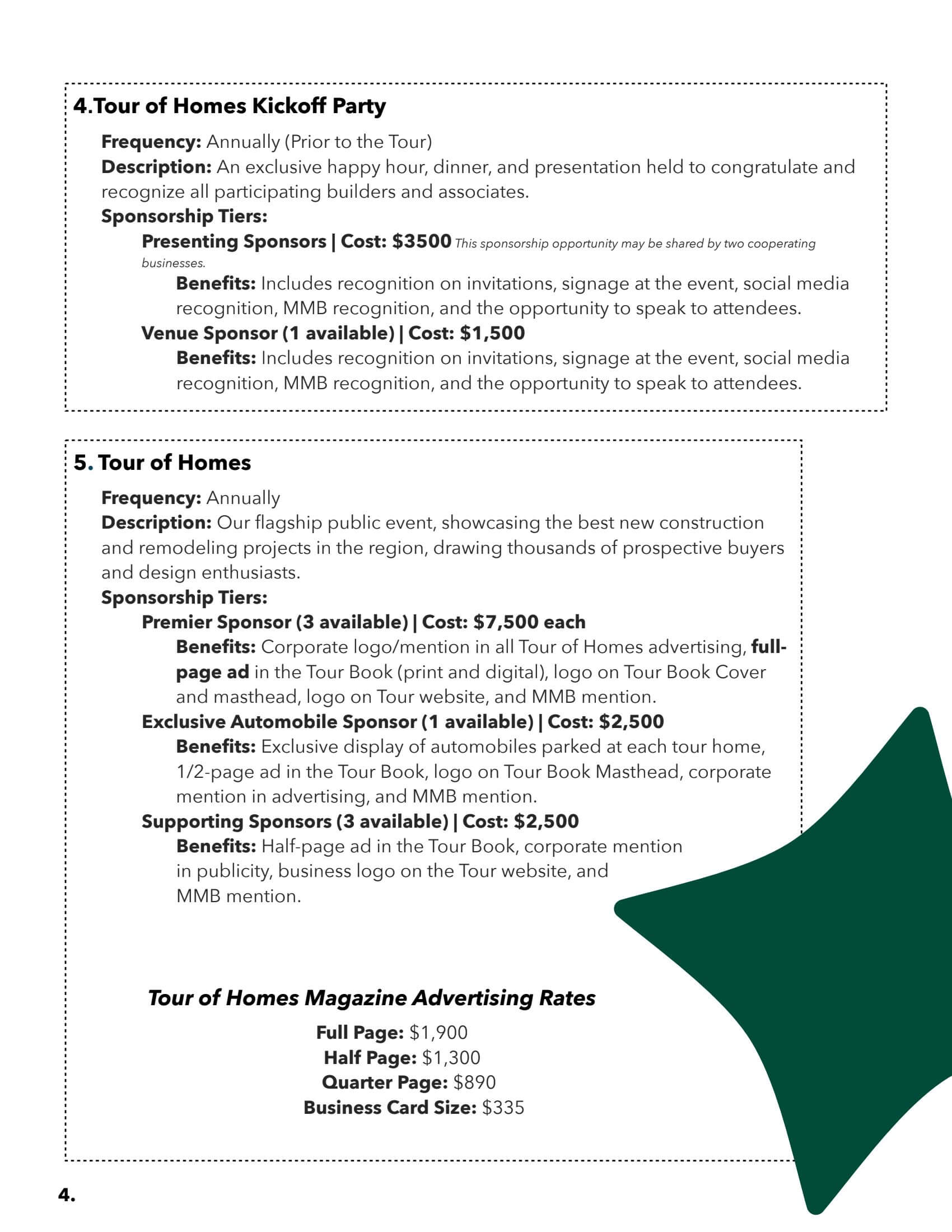 2026 TOUR &amp; Kickoff Party Sponsorships