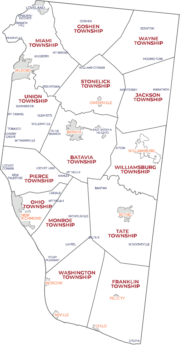 map of clermont county, ohio