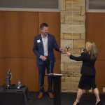 HBA CEO Chérie Talbert presents Mark Bailey with his 2020 Presidential Gavel