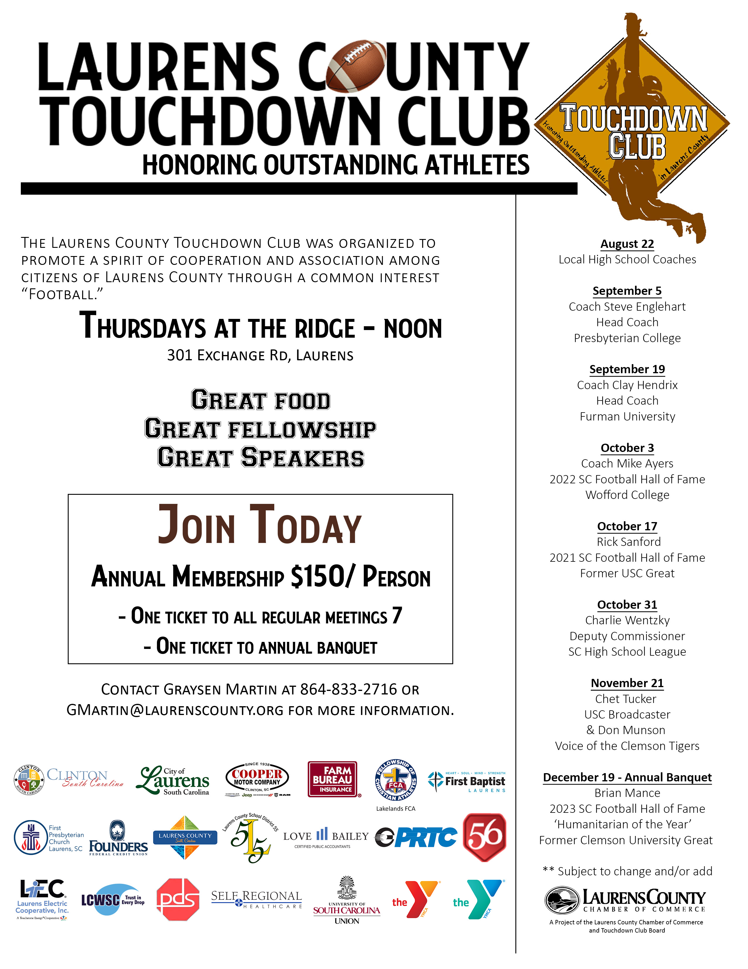 TD Club 2024 Flyer