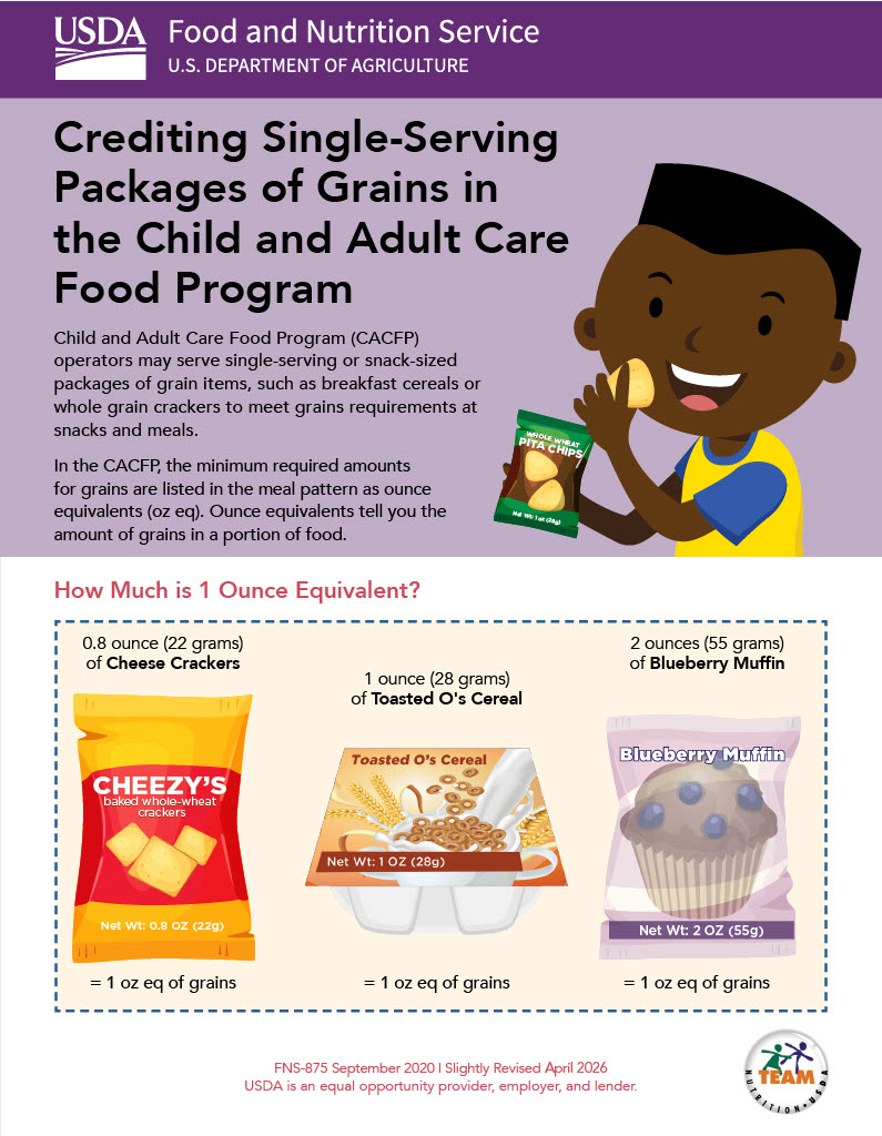 USDA FNS - Crediting Single Serving Grains EN-SP cacfp.org 7-24-26