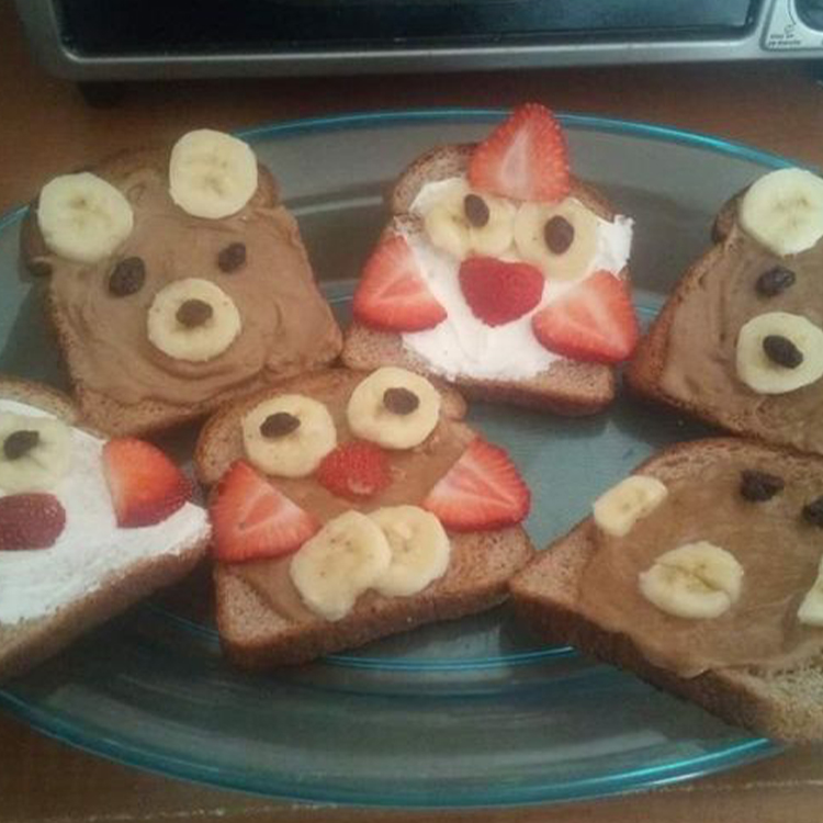 Mountain Rise Daycare - Toast PB and fruit animals