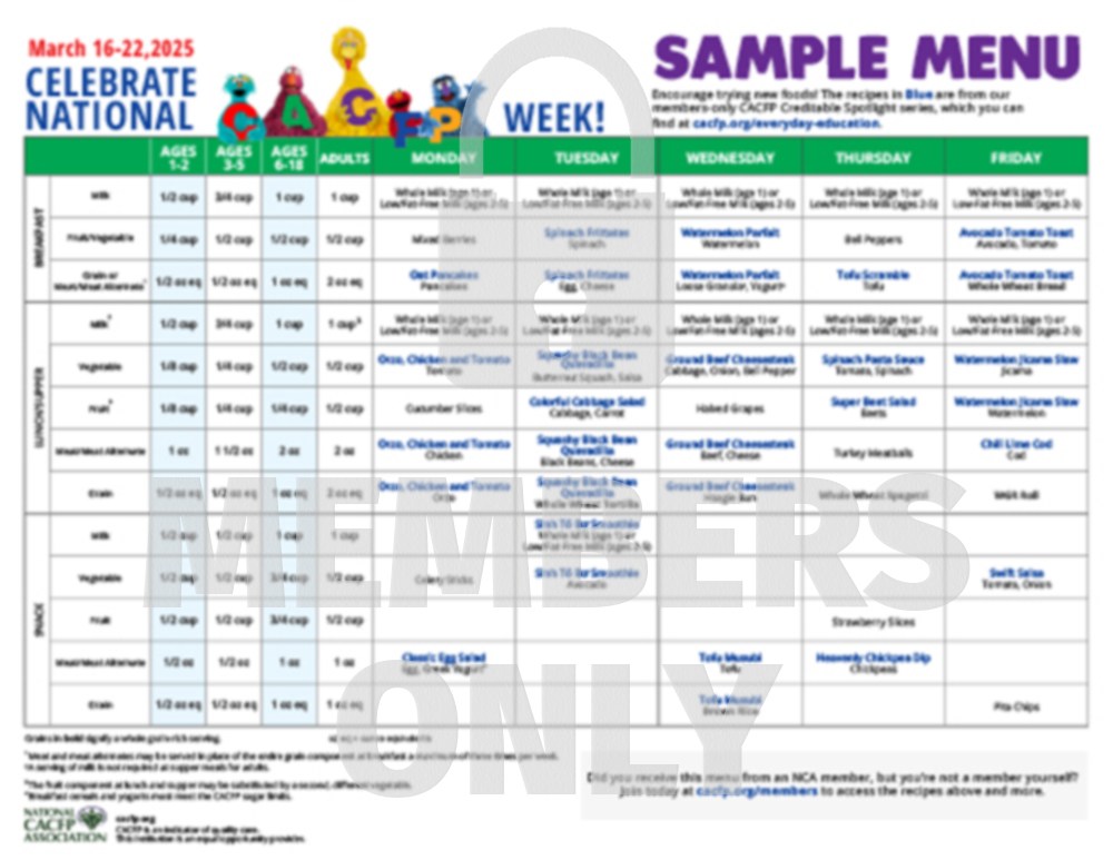 2025 Sample Menu WM