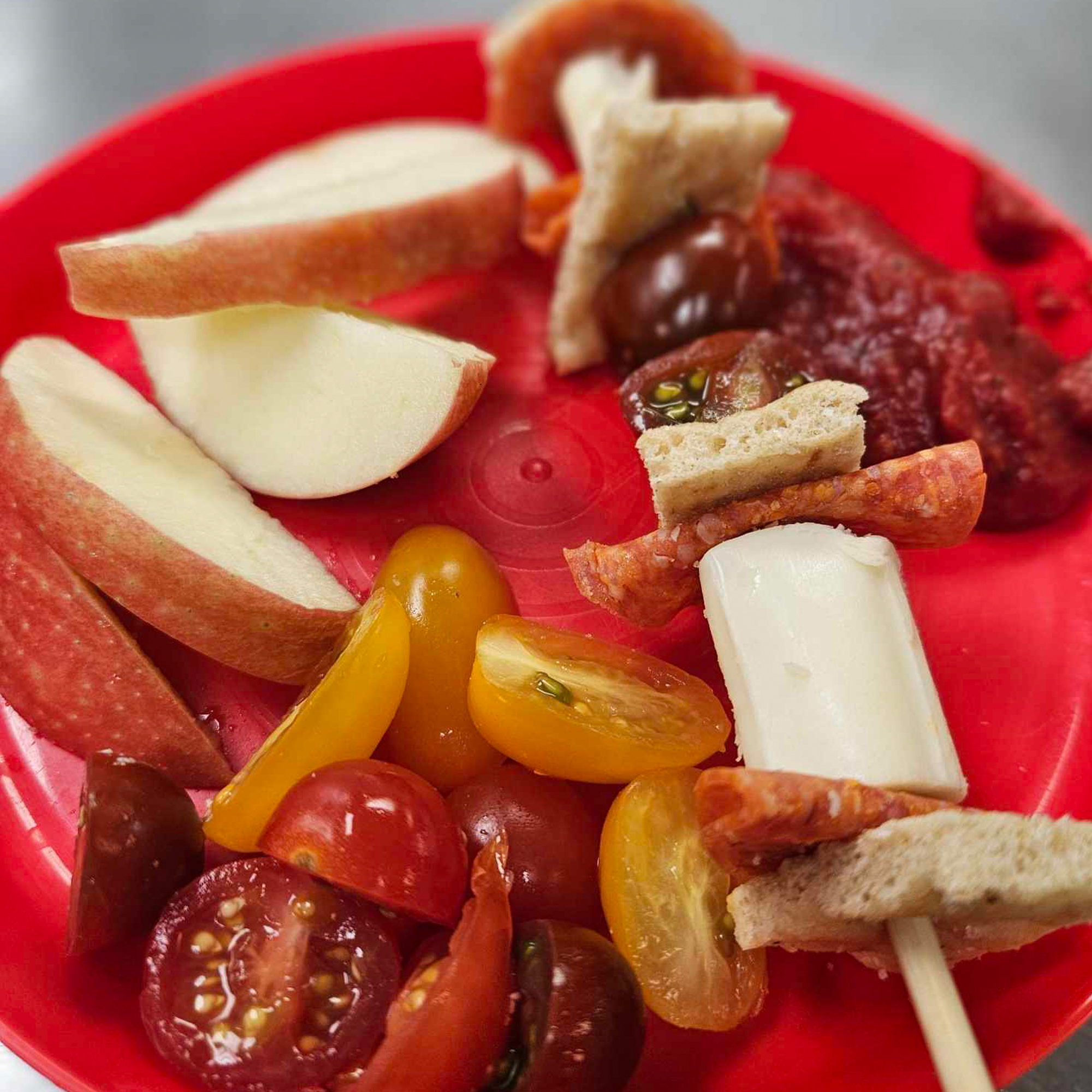 Rising Sun Child Care - Pizza Kebabs with Cherry Tomatoes and Red Apple