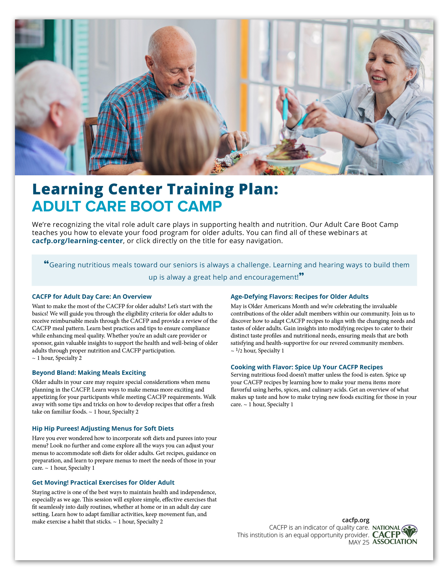 Adult Care Boot Camp