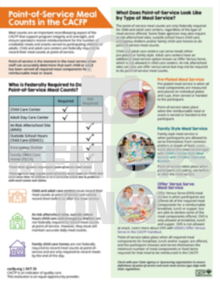 Members Only Point of Service cacfp.org