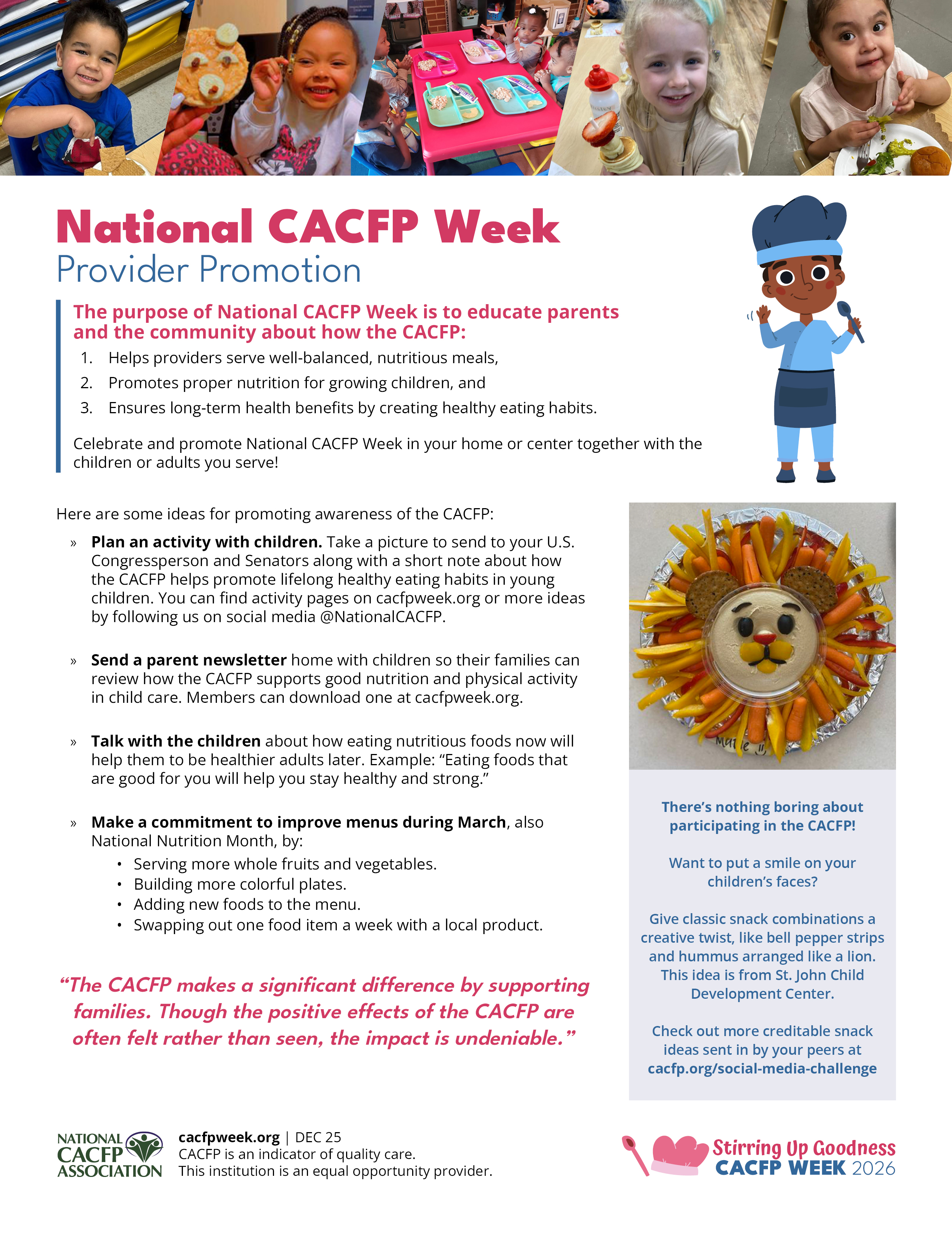 CACFP Week 2026 Sponsor Provider Promotion