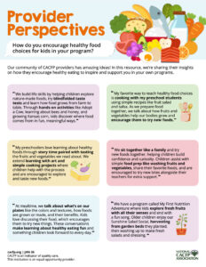 Providers Perspectives Healthy Choices cacfp.org