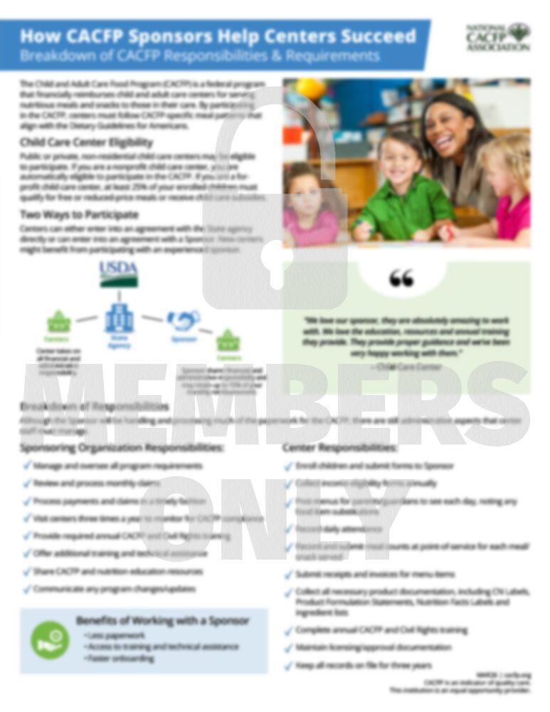 How CACFP Sponsors Help Centers Succeed