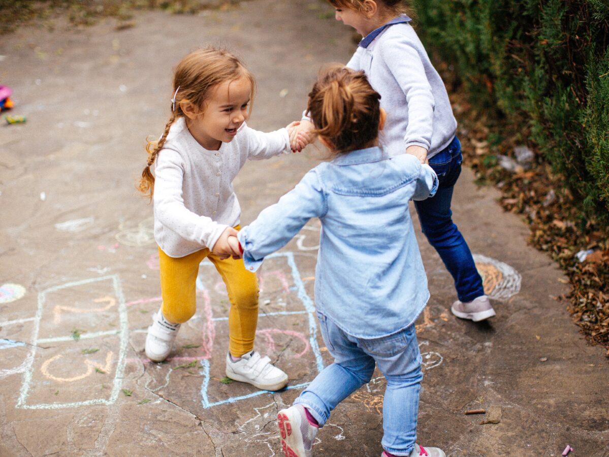 Toddlers Playing Hopscotch 4x3