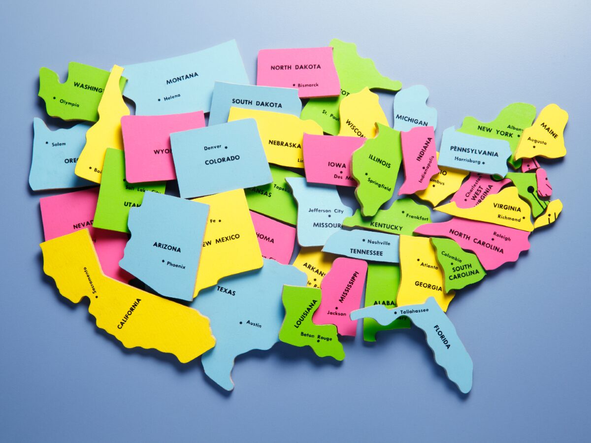 United States Map Interior