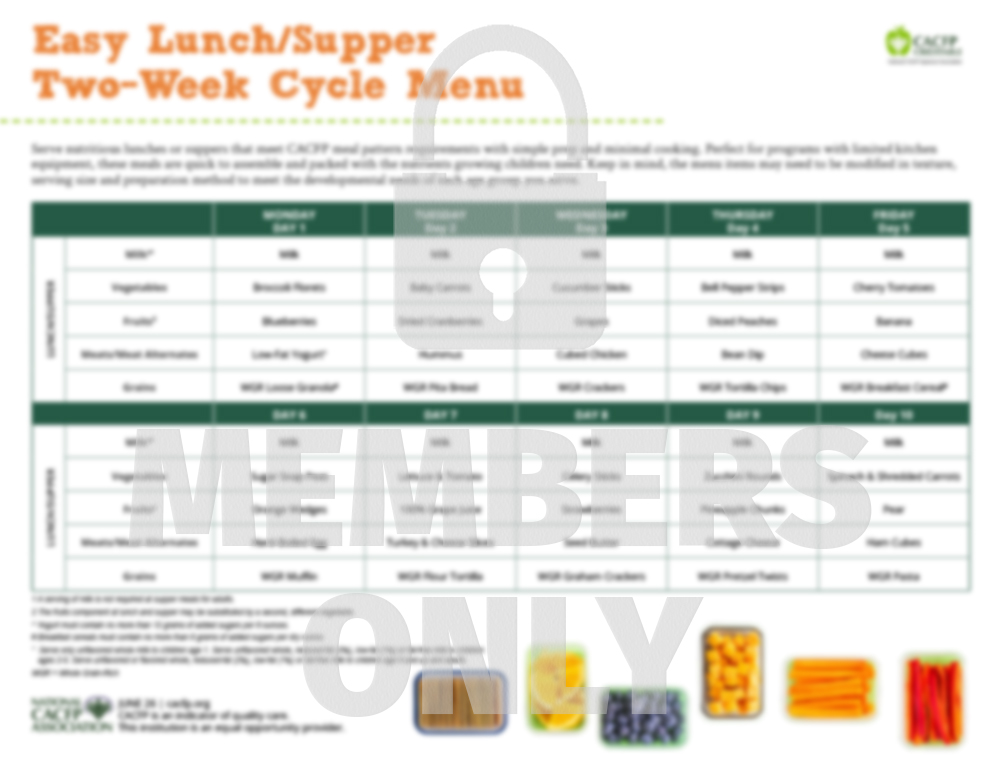easy lunch supper menu