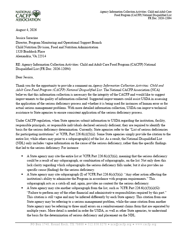 NDL Comment Letter