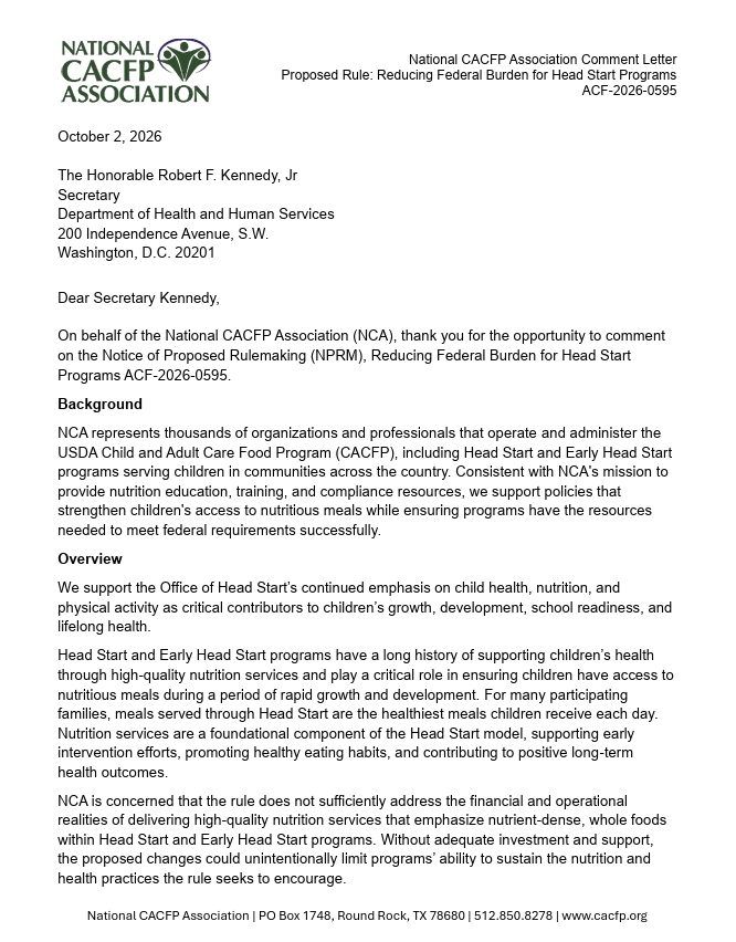 NCA HS Burden Letter