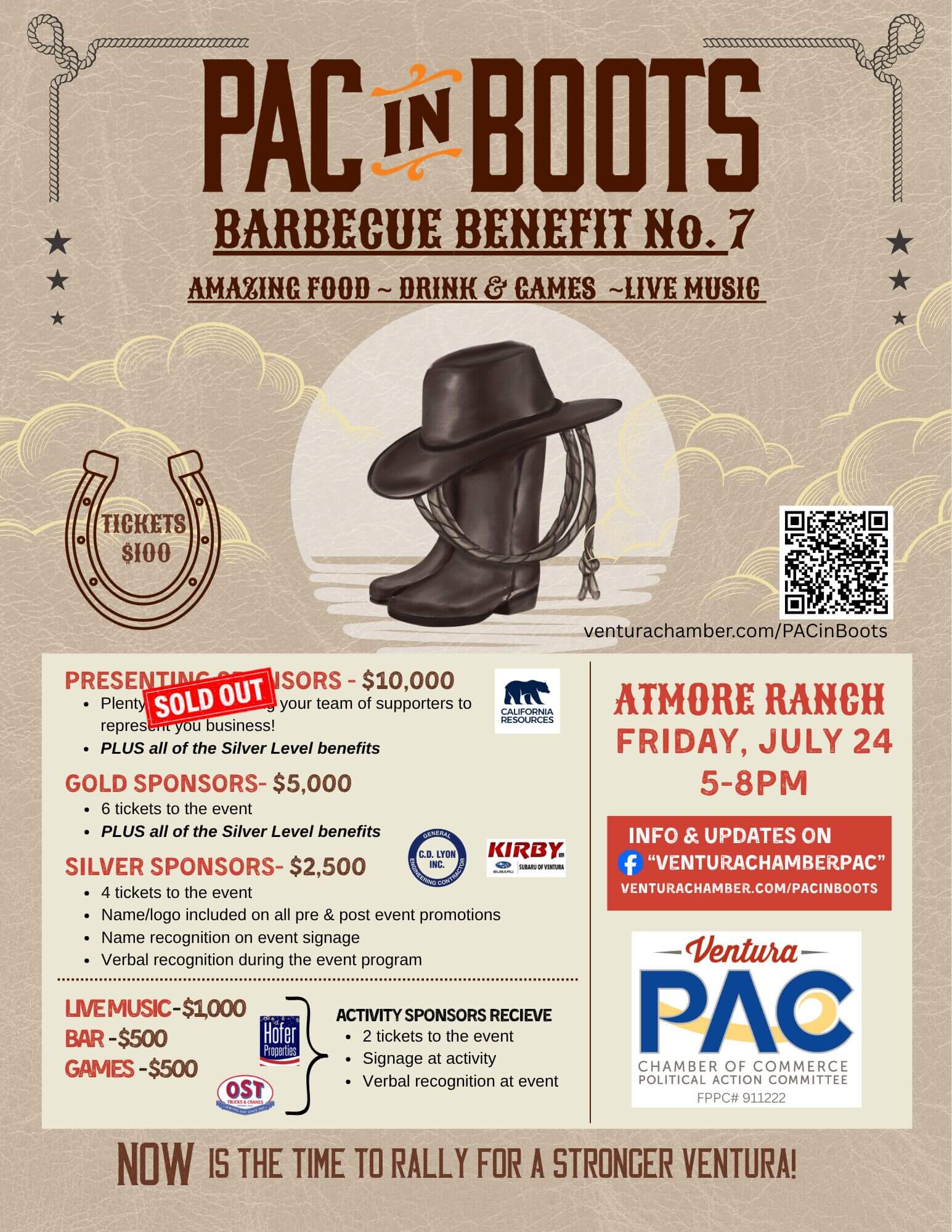 2026 PacInBoots Sponsorship Opportunity Flyer