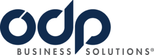 odp business solutions logo in dark blue