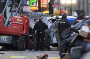 Police on the scene downtown New Orleans