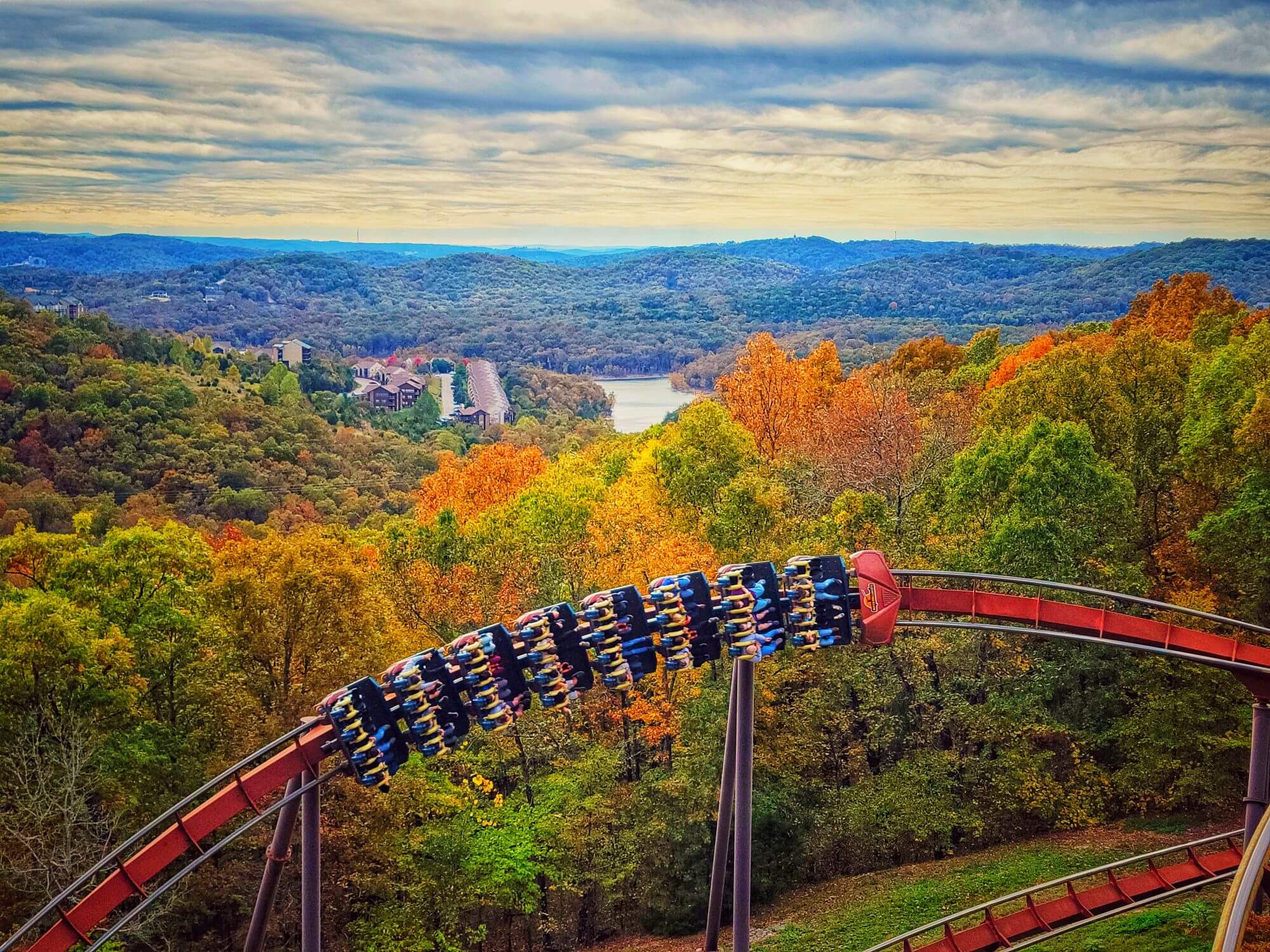 Silver Dollar City Rollercoaster during Fall