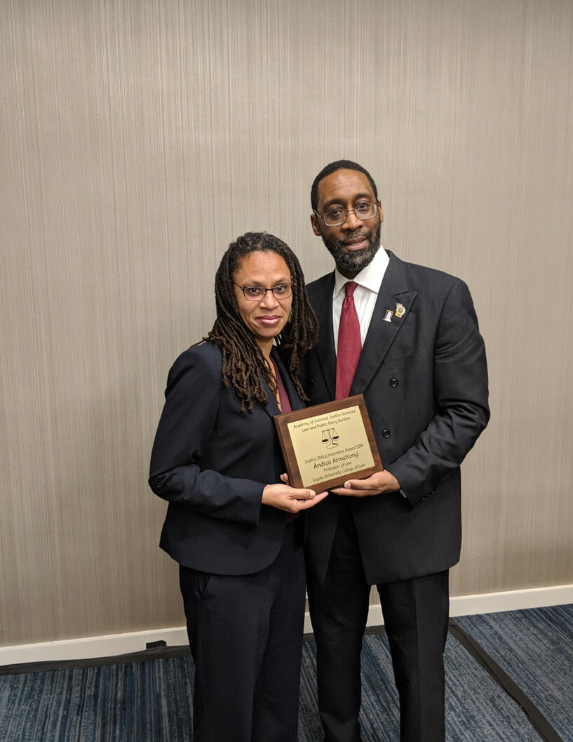 2018 Winner Justice Policy Innovator Award, Andrea Armstrong