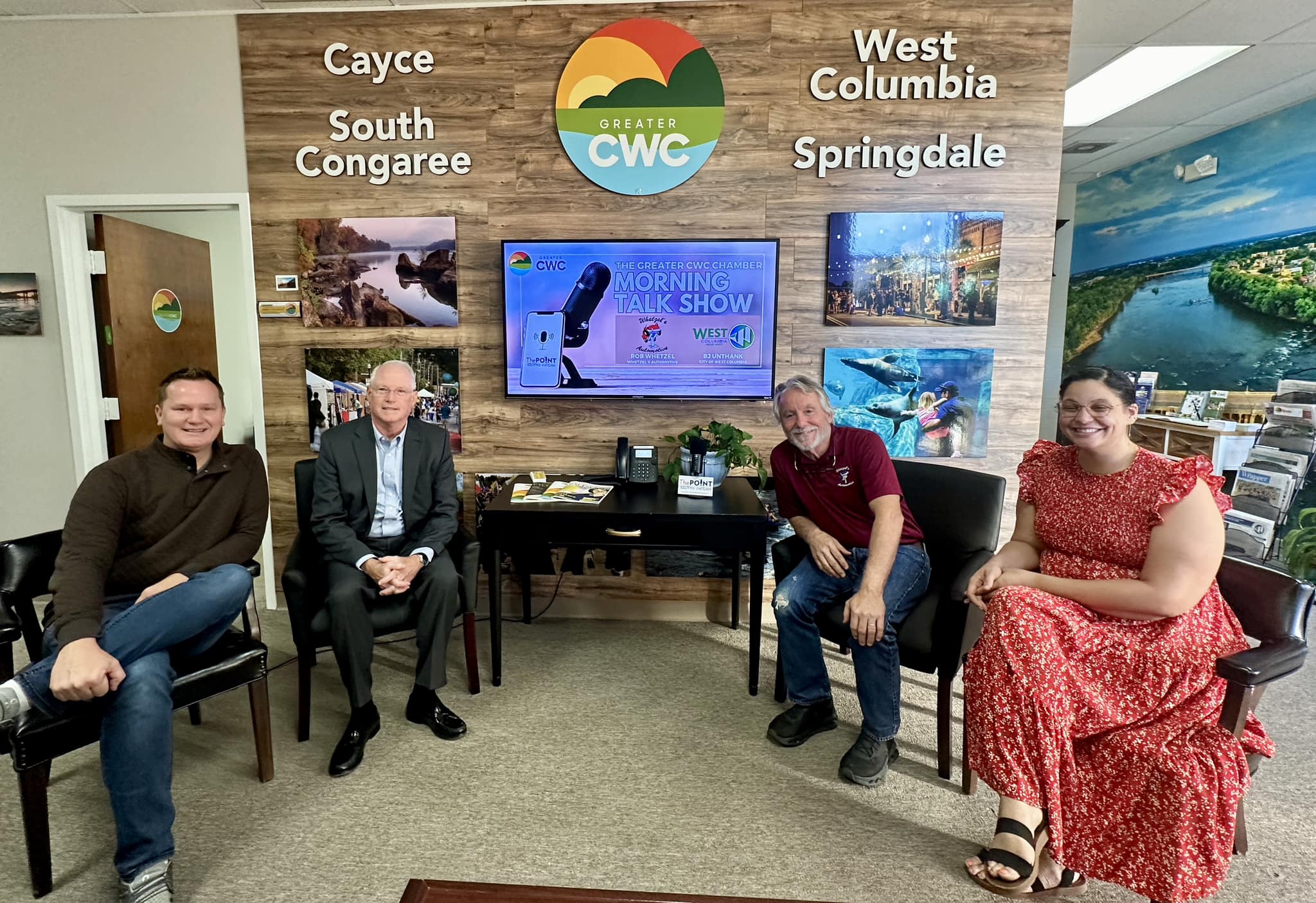 Great morning with BJ Unthank, Director of Economic Development for West Columbia and Rob Whetzel, WeCo small business owner, CWC Board Member  Pictured with Michael Norris, CWC Social Media and Marketing Coordinator and Christina Nelson, CWC Membership &amp; Events Coordinator