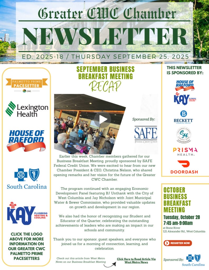 To access the full CWC Chamber Newsletter, please access your Membership InfoHub to reach to the newsletter archive.