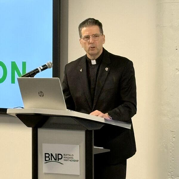 Niagara University President Father James Maher at the Higher Education Industry Leaders Forum