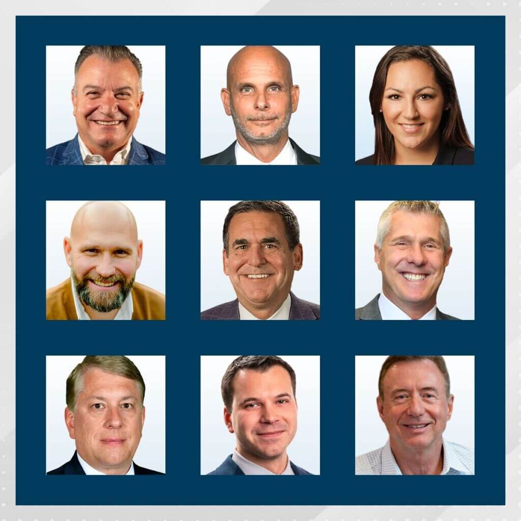 Headshots of the nine new Buffalo Niagara Partnership board of directors
