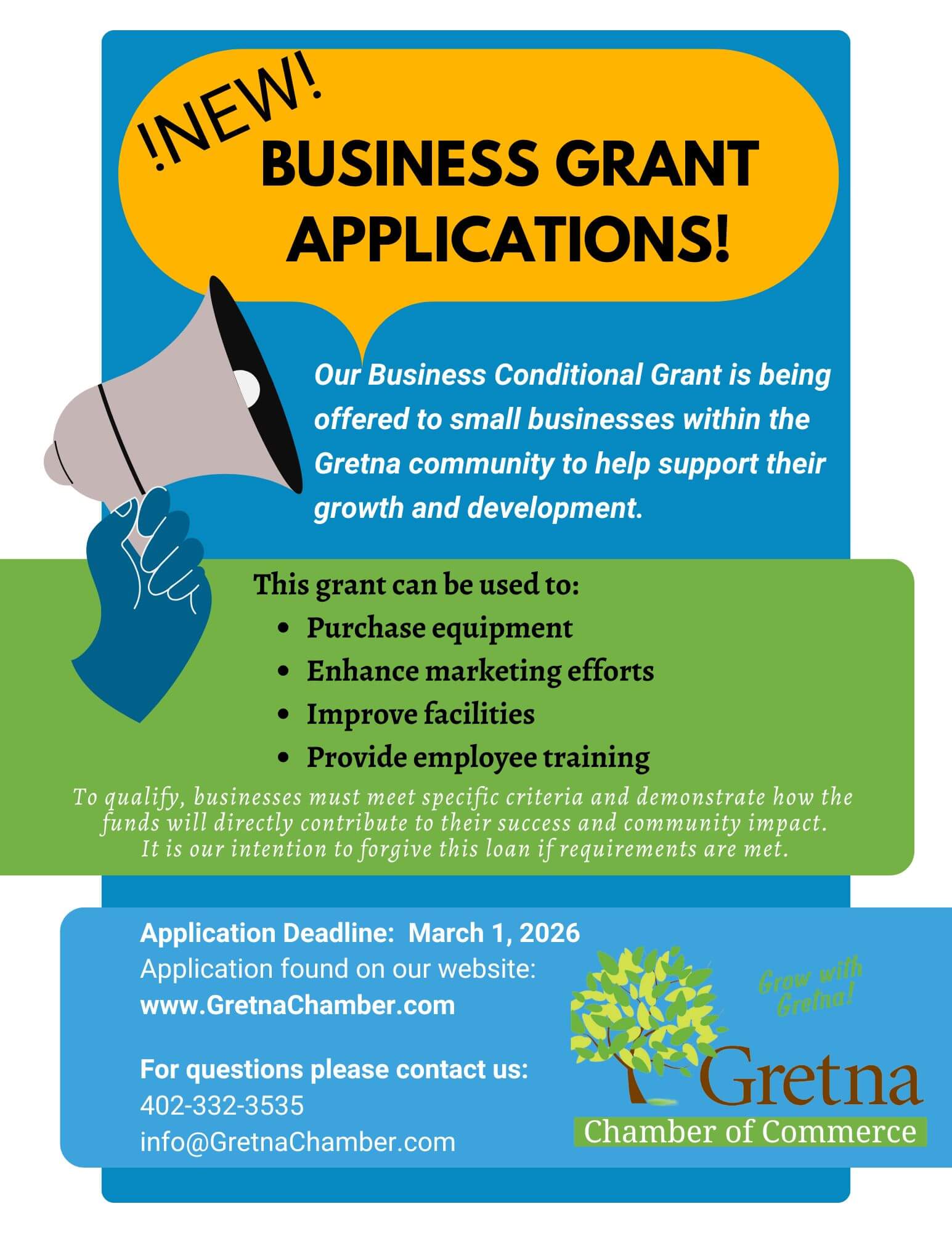 Commuity Grant Applications flyer