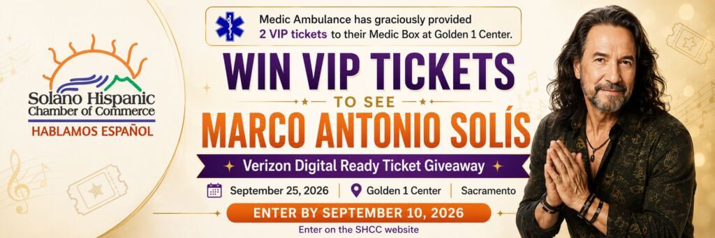 Win 2 VIP tickets to see Marco Antonio Solís at Golden 1 Center, courtesy of Medic Ambulance and presented by the Solano Hispanic Chamber of Commerce.