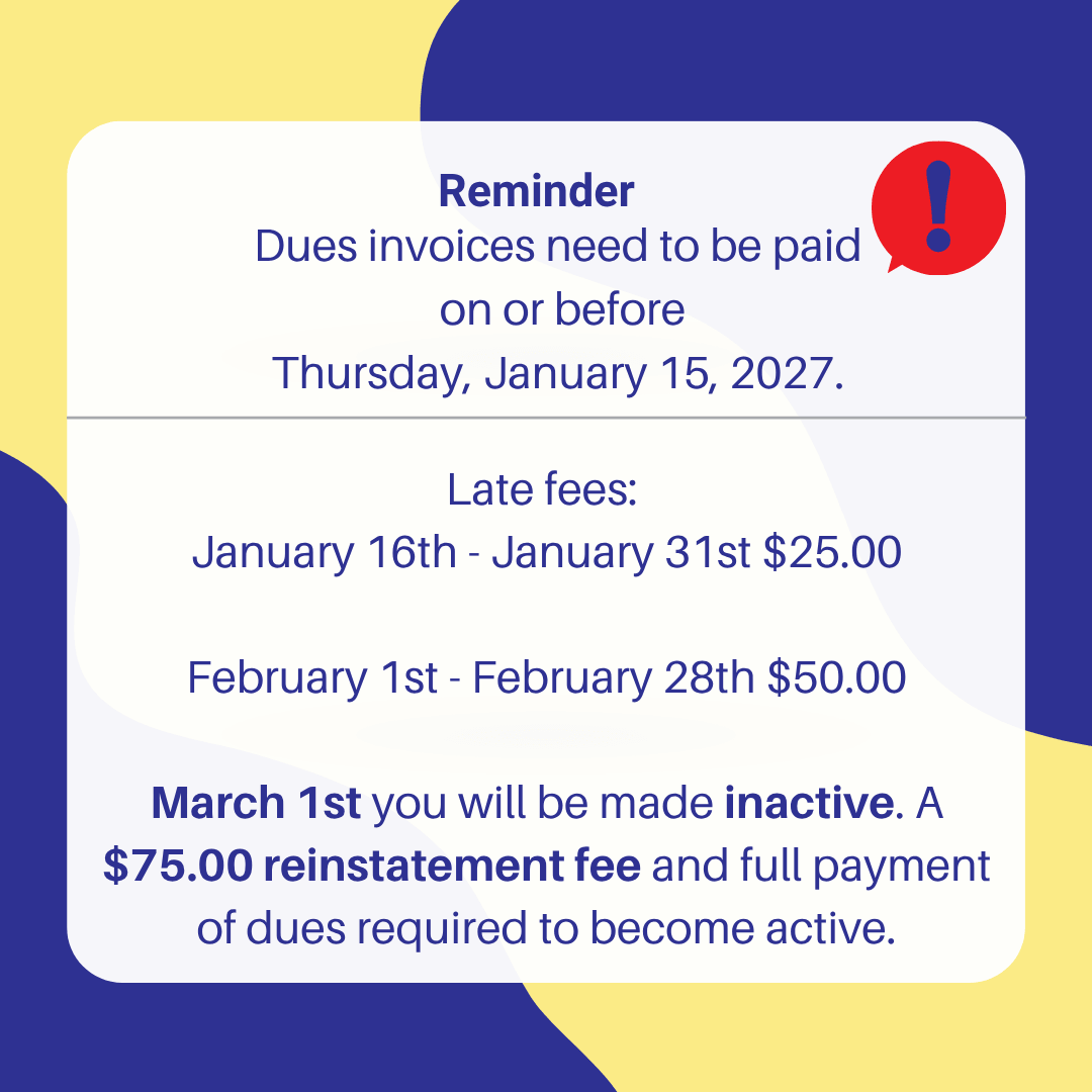 Dues late fee info
