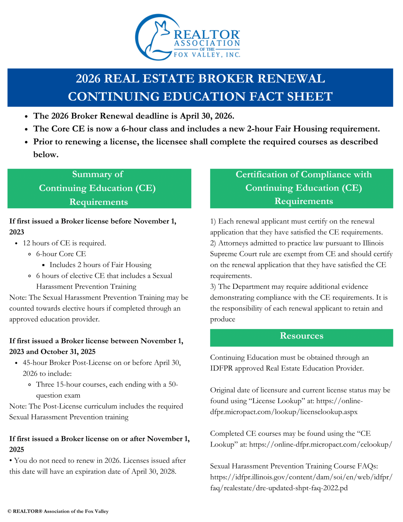 2026 Broker Renewal CE Fact Sheet r1-1