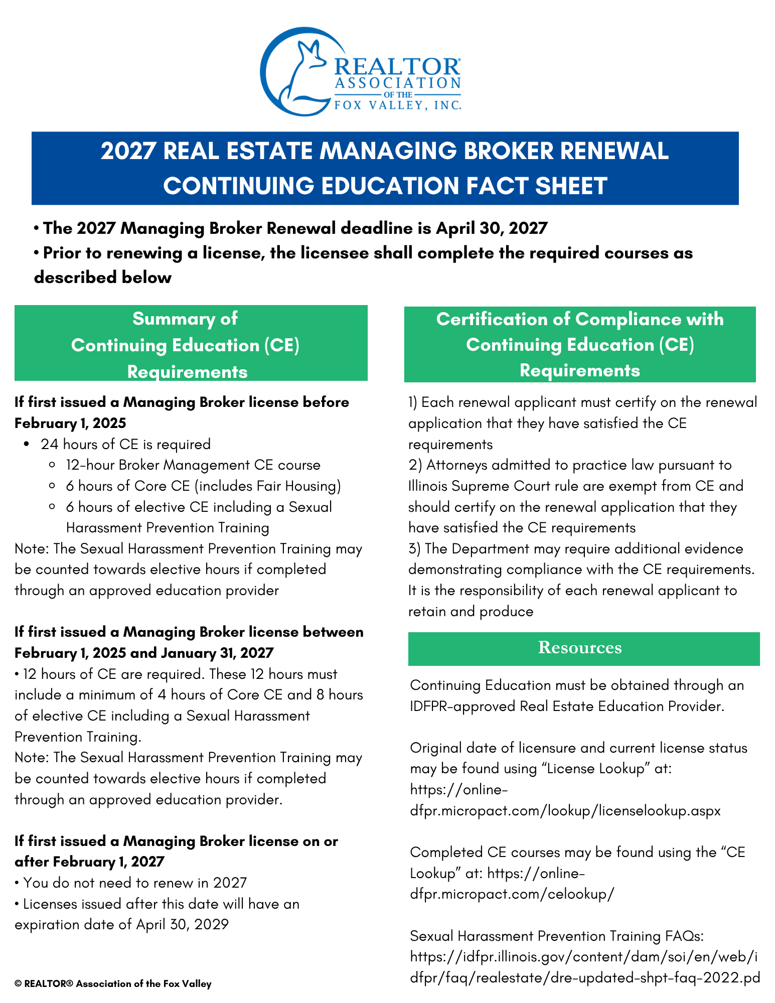 2027 Managing Broker Renewal
