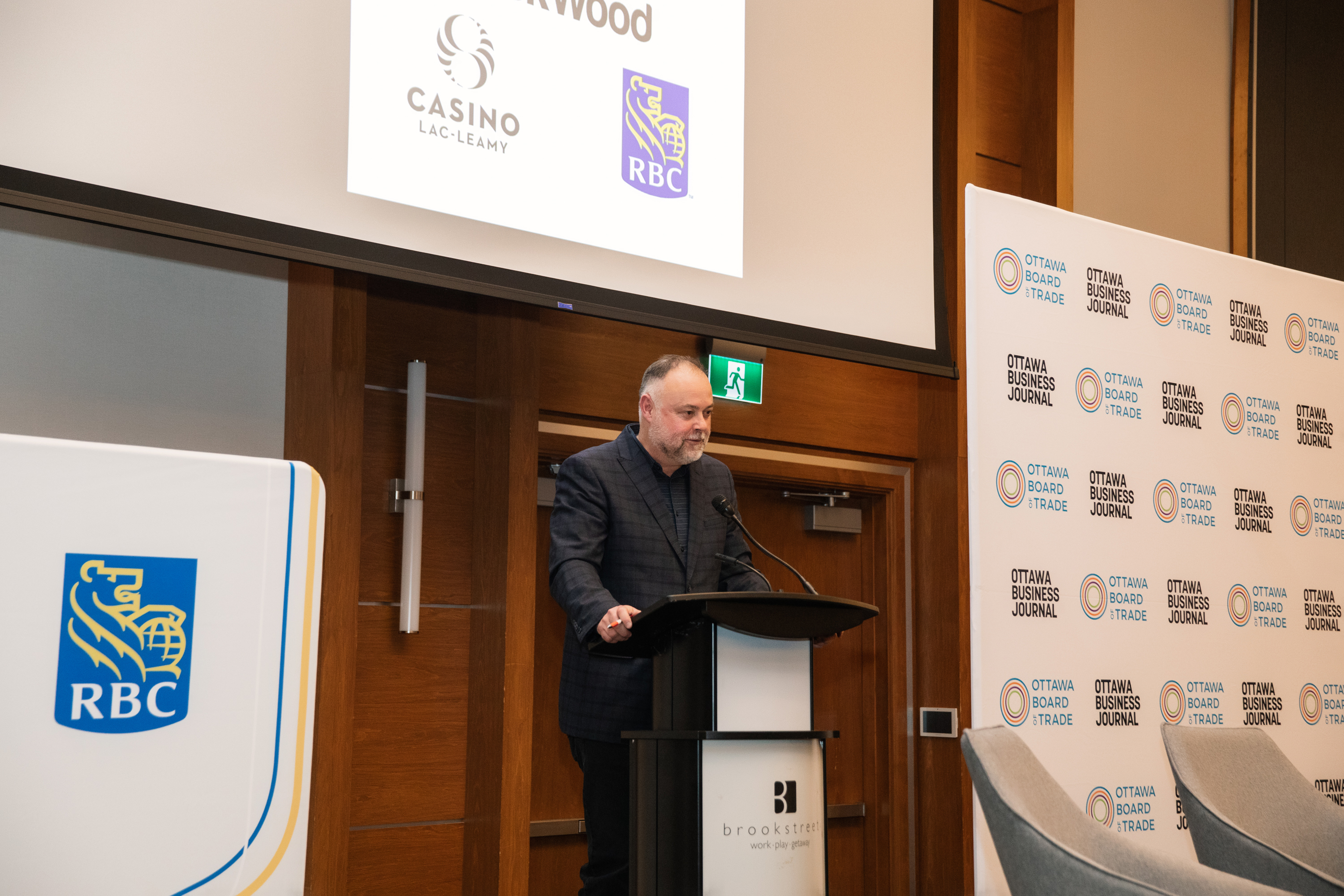 Michael Curran, Publisher of OBJ introducing the panel discussion at Women, Wine and Wisdom: Being Bold