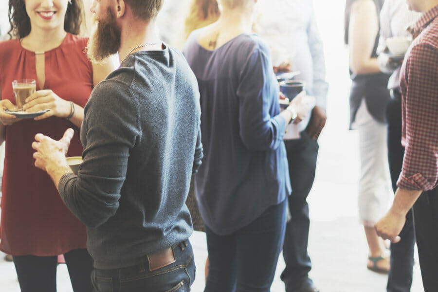 group of people socializing